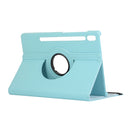 For Samsung Galaxy Tab S7 T870 2020 / Tab S8 Litchi Texture Horizontal Flip 360 Degrees Rotation Leather Case with Holder(Sky Blue)