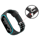 For Xiaomi Mi Band 4 / 3 Silicone Two-color Thread Watch Band, Style:Single Bead Texture(Black)