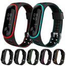 For Xiaomi Mi Band 4 / 3 Silicone Two-color Thread Watch Band, Style:Single Bead Texture(Black)