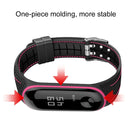 For Xiaomi Mi Band 4 / 3 Silicone Two-color Thread Watch Band, Style:Bamboo Joint Texture(Rose Red)