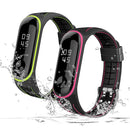 For Xiaomi Mi Band 4 / 3 Silicone Two-color Thread Watch Band, Style:Bamboo Joint Texture(Rose Red)