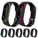 For Xiaomi Mi Band 4 / 3 Silicone Two-color Thread Watch Band, Style:Bamboo Joint Texture(Rose Red)
