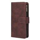 For iPhone 12 / 12 Pro Multifunctional Retro Frosted Horizontal Flip Leather Case with Card Slot & Holder & Zipper Wallet & Photo Frame & Lanyard(Coffee)