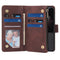 For iPhone 12 / 12 Pro Multifunctional Retro Frosted Horizontal Flip Leather Case with Card Slot & Holder & Zipper Wallet & Photo Frame & Lanyard(Coffee)