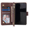 For iPhone 12 / 12 Pro Multifunctional Retro Frosted Horizontal Flip Leather Case with Card Slot & Holder & Zipper Wallet & Photo Frame & Lanyard(Coffee)