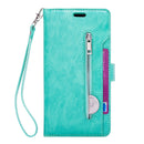 For Samsung Galaxy Note9 Multifunctional Zipper Horizontal Flip Leather Case with Holder & Wallet & 9 Card Slots & Lanyard(Mint Green)