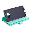 For Samsung Galaxy Note9 Multifunctional Zipper Horizontal Flip Leather Case with Holder & Wallet & 9 Card Slots & Lanyard(Mint Green)