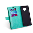 For Samsung Galaxy Note9 Multifunctional Zipper Horizontal Flip Leather Case with Holder & Wallet & 9 Card Slots & Lanyard(Mint Green)