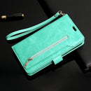 For Samsung Galaxy Note9 Multifunctional Zipper Horizontal Flip Leather Case with Holder & Wallet & 9 Card Slots & Lanyard(Mint Green)