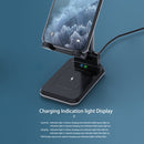 T6 2 in 1 Portable Folding Stand Wireless Charging, Style:Double Charge(Black)
