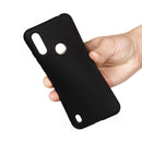 For Motorola Moto E6s (2020) Pure Color Liquid Silicone Shockproof Full Coverage Protective Case(Black)