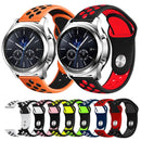 For Samsung Gear S4 Active 22mm Two-color Silicone Watch Band(Blue White)