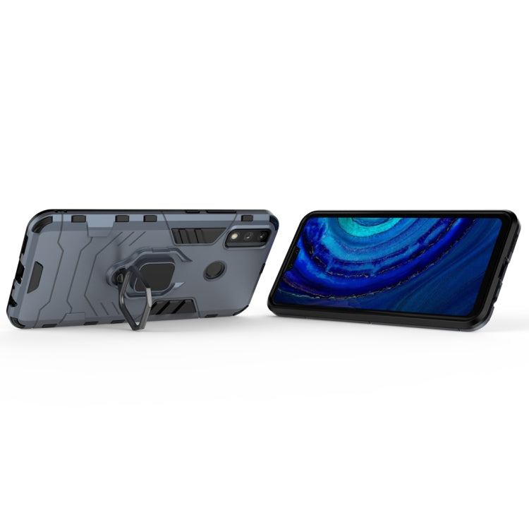 For Huawei Y8s Shockproof PC + TPU Protective Case with Magnetic Ring Holder(Navy Blue)