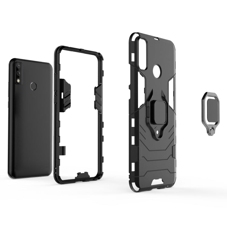 For Huawei Y8s Shockproof PC + TPU Protective Case with Magnetic Ring Holder(Navy Blue)