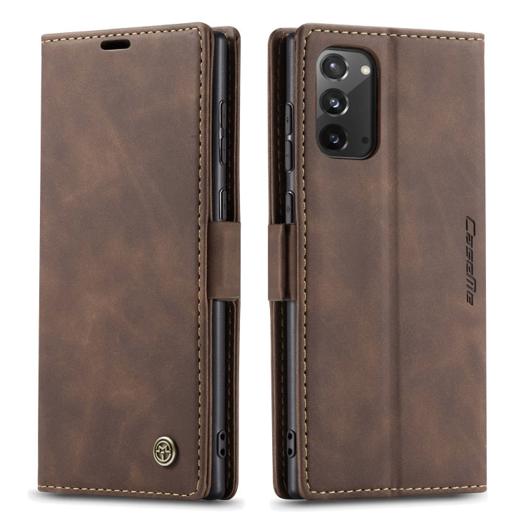 For Samsung Galaxy Note20 CaseMe Multifunctional Horizontal Flip Leather Case, with Card Slot & Holder & Wallet(Coffee)