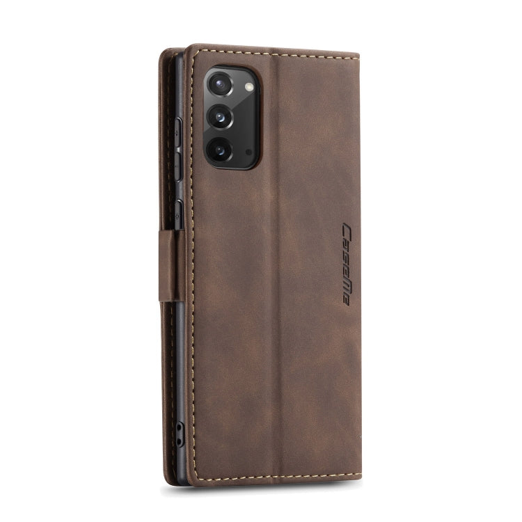 For Samsung Galaxy Note20 CaseMe Multifunctional Horizontal Flip Leather Case, with Card Slot & Holder & Wallet(Coffee)