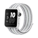 For Apple Watch Series 7 41mm / 6 & SE & 5 & 4 40mm / 3 & 2 & 1 38mm Nylon Loop Watch Band(White Pinstripe)