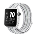 For Apple Watch Series 7 41mm / 6 & SE & 5 & 4 40mm / 3 & 2 & 1 38mm Nylon Loop Watch Band(White Pinstripe)
