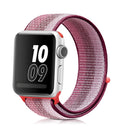 For Apple Watch Series 7 41mm / 6 & SE & 5 & 4 40mm / 3 & 2 & 1 38mm Nylon Loop Watch Band(Berry Color)