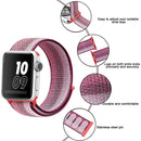 For Apple Watch Series 7 41mm / 6 & SE & 5 & 4 40mm / 3 & 2 & 1 38mm Nylon Loop Watch Band(Berry Color)