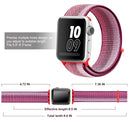 For Apple Watch Series 7 41mm / 6 & SE & 5 & 4 40mm / 3 & 2 & 1 38mm Nylon Loop Watch Band(Berry Color)