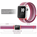 For Apple Watch Series 7 41mm / 6 & SE & 5 & 4 40mm / 3 & 2 & 1 38mm Nylon Loop Watch Band(Berry Color)