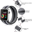 For Apple Watch Series 7 41mm / 6 & SE & 5 & 4 40mm / 3 & 2 & 1 38mm Nylon Loop Watch Band(Striped Black)