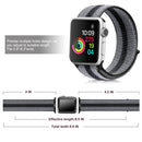 For Apple Watch Series 7 41mm / 6 & SE & 5 & 4 40mm / 3 & 2 & 1 38mm Nylon Loop Watch Band(Striped Black)