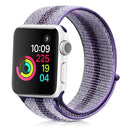 For Apple Watch Series 7 41mm / 6 & SE & 5 & 4 40mm / 3 & 2 & 1 38mm Nylon Loop Watch Band(Striped Blue)
