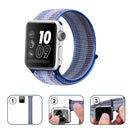 For Apple Watch Series 7 41mm / 6 & SE & 5 & 4 40mm / 3 & 2 & 1 38mm Nylon Loop Watch Band(Striped Blue)