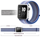 For Apple Watch Series 7 41mm / 6 & SE & 5 & 4 40mm / 3 & 2 & 1 38mm Nylon Loop Watch Band(Striped Blue)