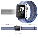 For Apple Watch Series 7 41mm / 6 & SE & 5 & 4 40mm / 3 & 2 & 1 38mm Nylon Loop Watch Band(Striped Blue)
