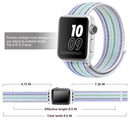 For Apple Watch Series 7 41mm / 6 & SE & 5 & 4 40mm / 3 & 2 & 1 38mm Nylon Loop Watch Band(Pinstripe Blue)