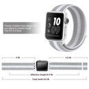 For Apple Watch Series 7 45mm / 6 & SE & 5 & 4 44mm / 3 & 2 & 1 42mm Nylon Loop Watch Band(White Pinstripe)