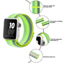 For Apple Watch Series 7 45mm / 6 & SE & 5 & 4 44mm / 3 & 2 & 1 42mm Nylon Loop Watch Band(Pollen Yellow)