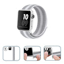 For Apple Watch Series 7 45mm / 6 & SE & 5 & 4 44mm / 3 & 2 & 1 42mm Nylon Loop Watch Band(Striped White)