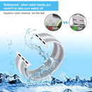 For Apple Watch Series 7 45mm / 6 & SE & 5 & 4 44mm / 3 & 2 & 1 42mm Nylon Loop Watch Band(Striped White)