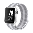 For Apple Watch Series 7 45mm / 6 & SE & 5 & 4 44mm / 3 & 2 & 1 42mm Nylon Loop Watch Band(Striped White)