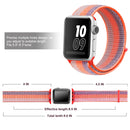 For Apple Watch Series 7 45mm / 6 & SE & 5 & 4 44mm / 3 & 2 & 1 42mm Nylon Loop Watch Band(Striped Rrange Red)