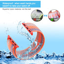 For Apple Watch Series 7 45mm / 6 & SE & 5 & 4 44mm / 3 & 2 & 1 42mm Nylon Loop Watch Band(Striped Rrange Red)