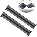 For Apple Watch Series 7 45mm / 6 & SE & 5 & 4 44mm / 3 & 2 & 1 42mm Nylon Loop Watch Band(Striped Black)