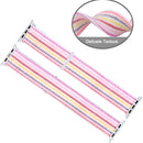 For Apple Watch Series 7 45mm / 6 & SE & 5 & 4 44mm / 3 & 2 & 1 42mm Nylon Loop Watch Band(Pinstripe Powder)