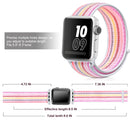 For Apple Watch Series 7 45mm / 6 & SE & 5 & 4 44mm / 3 & 2 & 1 42mm Nylon Loop Watch Band(Pinstripe Powder)