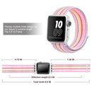 For Apple Watch Series 7 45mm / 6 & SE & 5 & 4 44mm / 3 & 2 & 1 42mm Nylon Loop Watch Band(Pinstripe Powder)