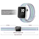 For Apple Watch Series 7 45mm / 6 & SE & 5 & 4 44mm / 3 & 2 & 1 42mm Nylon Loop Watch Band(Pinstripe Blue)