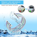 For Apple Watch Series 7 45mm / 6 & SE & 5 & 4 44mm / 3 & 2 & 1 42mm Nylon Loop Watch Band(Pinstripe Blue)