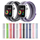 For Apple Watch Series 7 45mm / 6 & SE & 5 & 4 44mm / 3 & 2 & 1 42mm Nylon Loop Watch Band(Striped Lake Blue)