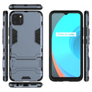 For OPPO Realme C11 PC + TPU Shockproof Protective Case with Invisible Holder(Navy Blue)