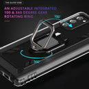 For Samsung Galaxy Note20 Ultra Carbon Fiber Protective Case with 360 Degree Rotating Ring Holder(Black)