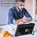 For Samsung Galaxy Note20 Ultra Carbon Fiber Protective Case with 360 Degree Rotating Ring Holder(Black)